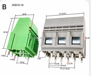 XK1016A-10.16MM Pitch 57A High Current Screw-Type PCB <b>Terminal</b> Block XKA1016-10.16 2P 3P Green Grey Black XK1016B-10.16MM - Product Image 5