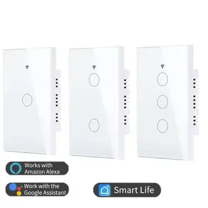 Tuya Wifi Smart Switch Rf433 1/2/3/4 Gang Eu Uk Wall Touch Light Switch App/touch Control Wall Switch