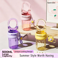 Gobelet en plastique portable de haute qualité, série couleur, pour les voyages et le camping, anti-fuite, sans BPA, tasse à café pour étudiants et couples