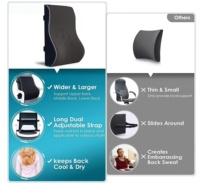 Oreiller de soutien Chaise de bureau Support dorsal Oreiller inclinable Mousse à mémoire de forme Coussin dorsal Soulagement de la douleur Couverture en maille Double sangle réglable
