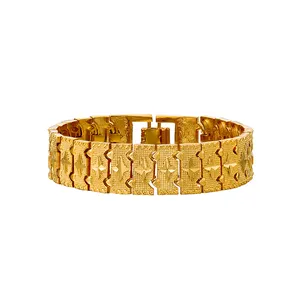 B-1 Xuping HOT SALE fashion women and men copper jewelry 24k gold color wide bracelet