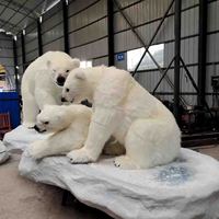 Modèle d'ours polaire animatronique réaliste pour parc d'attractions, robot ours polaire
