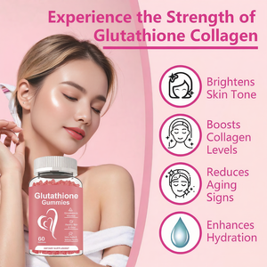 Complément de glutathion pour femmes adultes, cheveux, peau, ongles, muscles, articulations, vieillissement sain, bonbons gélifiés à la fraise, collagène marin - Product Image 3