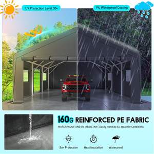 Extra Grote 20X20 Zware Metalen Carport Weerbestendige Oprolbare Garage Ramen Voor Alle Weersomstandigheden Voor Auto 'S - Product Image 4
