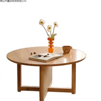 Table basse ronde en bois légère et portable de style nordique moderne avec plateau en panneau durable et écologique pour salon