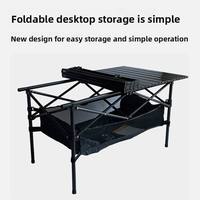 Table pliante d'extérieur portable avec hauteur réglable, rangement compact, idéale pour les pique-niques, le camping et la vente ambulante