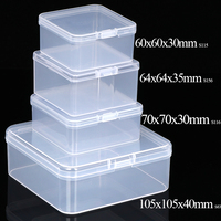 Boîte en plastique transparente carrée avec couvercle à charnière SUNSHING, conteneur de rangement pour perles transparentes de qualité supérieure, organisateur de petites pièces