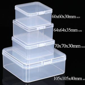 กล่องพลาสติกใสทรงสี่เหลี่ยมเล็ก SUNSHING พร้อมฝาปิดแบบมีบานพับ กล่องเก็บลูกปัดใสคุณภาพพรีเมียม กล่องจัดระเบียบชิ้นส่วนขนาดเล็ก - Product Image 4