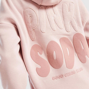 เสื้อมีฮู้ดพิมพ์ลายพัฟของเด็กผู้หญิงชุดกีฬาสีชมพู - Product Image 5