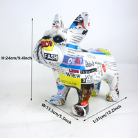 Figurine de chien pop art créative pour la maison, le bureau, le salon, artisanat pop art, bouledogue français coloré en résine, décoration d'intérieur