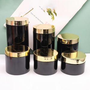 Brown wide mouth jar cosmetics facial cream mud film pots amber plastic packaging bottle