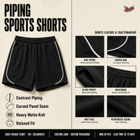 Shorts de sport noirs en gros ODM avec bande latérale blanche, ourlet incurvé, taille élastique, poche latérale, pour hommes, en tricot peigné respirant, couleur unie