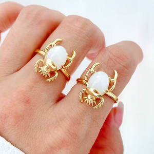 <span class=keywords><strong>Ringa</strong></span> de estrella de mar especial de alta calidad chapada en oro, anillo de estrella de mar de concha Simple ajustable, venta al por mayor, anillos simples - Product Image 4