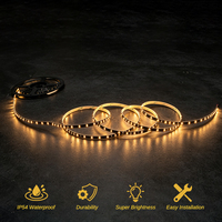 Bande lumineuse LED COB 12V pour auvent, 6000K ambre, étanche IP65, télécommande RF pour camping-car, caravane