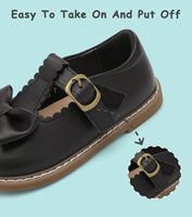 Chaussures d'école pour filles tendance, confortables, résistantes aux rayures, avec sangle réglable, tige en PU respirante et légère, pour toutes les saisons
