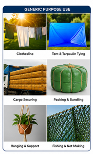Corde en polyester torsadée noire de qualité supérieure, haute résistance, résistante aux UV, à l'humidité et à l'abrasion, durable, pour la marine, l'industrie et l'agriculture - Product Image 4