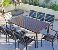 Ensemble de meubles de patio extérieur modernes, robustes, en acier carbone, tables et chaises non pliables, canapé de jardin, imperméable, anti-corrosion