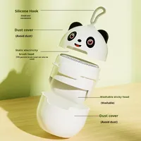 Cartoon-Panda Manueller Plastik-Fusselroller Waschbarer Tragbarer Kleider-Haarentferner Haustier-Staubreiniger
