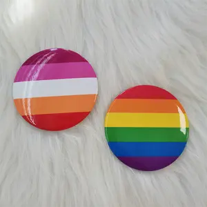 卸売LGBTレズビアンゲイプライドバッジレインボーカスタムティンボタンバッジ