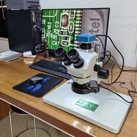 Boshida BD-SZM0750T-D4 Large Base 7X-50X Mobile Repair Trinocular Stereo Microscope with 60MP Camera