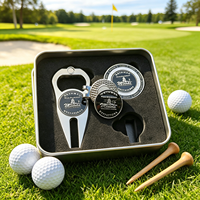 Kit Cadeau de Golf Personnalisable OEM en Gros – Marqueur de Balle, Outil de Réparation de Divots, Jeton de Golf en Métal avec Logo Personnalisé