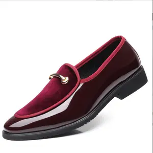 business patent leather men loafer shoes wedding groom Luxury oxford Dress shoes wedding