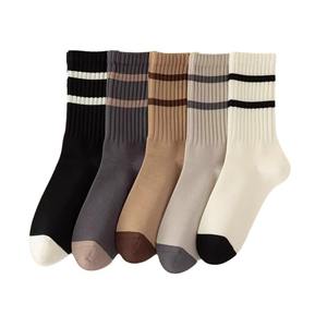 Calcetines deportivos a rayas hasta la pantorrilla para hombre y mujer, transpirables, informales, para uso diario, para adolescentes y estudiantes - Product Image 5