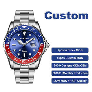 Custom Your Own Logo Customized Service 1662 58835 Quartz <b>Watch</b> Low Moq Low Price Fast Delivery <b>Silver</b> Case for <b>Watch</b> Back Dial - Product Image 2