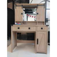 Table de maquillage en bois personnalisée OEM/ODM avec miroir, éclairage réglable et prise de courant