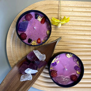 CELION personnalisé grande fleur de 8oz et CrystalBlack pot violet cire de soja bougies parfumées dans des boîtes de conserve - Product Image 4