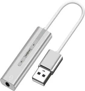 Carte son externe USB 3.5, adaptateur de Microphone et écouteur Audio, 2 en 1, 7.1mm