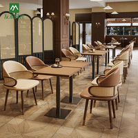 Südostasiatischer Stil Themenrestaurant Tisch- und Stuhlset Holz Halbkreisförmige Sitzecken für Gewerbliche Restaurants und Cafés