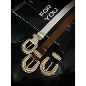 Cinturón Elegante de PU para Mujer con Hebilla Dorada, Estilo Bohemio, Accesorio de Moda para Uso Casual - Product Image 2