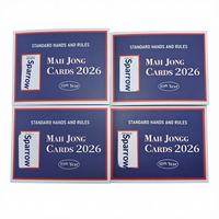 Cartes de règles rectangulaires à grands caractères faciles à lire pour le mahjong, accessoires et cadeaux parfaits pour les débutants