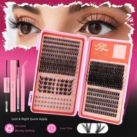 Kit de cils en grappes DIY grande capacité, boucles mixtes, cils pré-coupés, grappes de cils individuels volumineuses pour salons et distributeurs