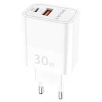 Chargeur mural OEM ESTRONG Super Rapide 30W QC3.0 avec ports Type-C et USB universel pour iPhone 17 et OPPO