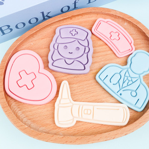 Molde de Galletas 3D de la Serie Doctor y Enfermera, Cortadores de Galletas de Plástico Ecológico, Estetoscopio de Simulación DIY para Impresión y Fiestas - Product Image 6