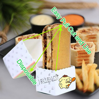 Boîtes de rouleaux de poulet personnalisées pour café Kebab Shawarma Wrap Sushi Tortilla Boîte d'emballage Pull Wrap Packaging Pie Bread Sandwich Box