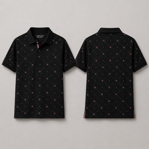 Polo de Golf Negro Personalizado Premium para Hombre, Bordado, de Alto Rendimiento, Absorbente de Humedad, Marca Privada, Ropa Corporativa OEM - Product Image 4