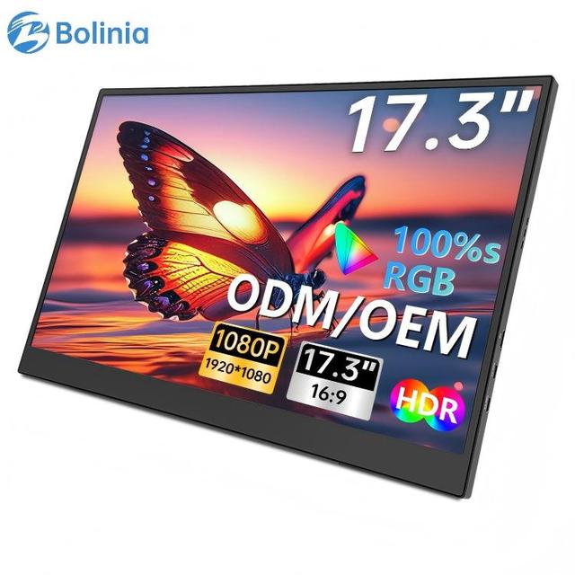 17.3 Inch Portable Monitor 144Hz 1080P IPS USB-C Laptop Display Extender Widescreen