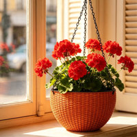 Pots suspendus traditionnels à double compartiment, auto-arrosants, avec trou de drainage, 1,28 L, en PP, pour usage intérieur/extérieur, pour la maison et le jardin