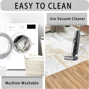 Alfombra de Mármol Turquesa con Relieve Dorado, Impresión Personalizada, Textura Suave y Duradera, Decoración para Sala de Estar, Dormitorio, Material PP, MOQ 1 - Product Image 4