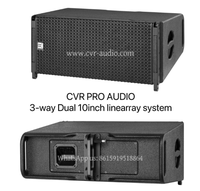 Système de sonorisation portable extérieur étanche CVR Professional Line Array 3 voies, double haut-parleur de 10 pouces, néodyme, actif, 950 W RMS/3800 W de crête