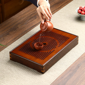 Bandeja de té de bambú, mesa para preparación de té en seco, escurridor de tazas, bandeja de almacenamiento de agua, accesorios para la ceremonia del té, juego de té de bambú, fábrica - Product Image 1
