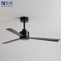 Ventilateur de plafond moderne refroidi par air de 42 pouces pour le salon et la chambre à coucher-3 pales en ABS, fréquence variable, télécommande, design décoratif
