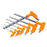 Kunci Allen Hex T-Handle CrV 2.5-14mm, Obeng Soket, Kunci Pas, Ujung Bola Pipih, Panjang Total Pendek