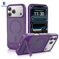Coque de téléphone magnétique violette populaire avec support, toucher doux, antichoc, personnalisable, pour iPhone 18 17 Pro Max, vente en gros