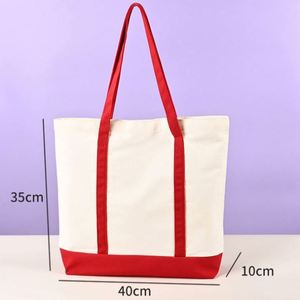 Heavy Duty Cotton Canvas Long Handle Shoulder Strap Tote <b>Bag</b> for Women-Large Beach Lunch Travel Shopping Storage - Product Image 3