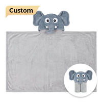 Cape à capuche en polaire double face avec motif animal 3D, châle pliable à boutons-pression, couverture portable chaude, cadeau pour femmes et enfants