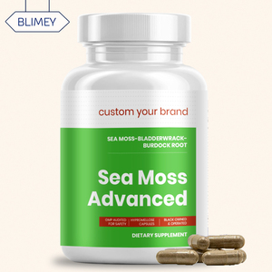 Private Label Certified Herbal Supplement Sea <strong>Moss</strong> &amp; Bladderwrack Irish Sea <strong>Moss</strong> Capsules for Immune Support - Product Image 1